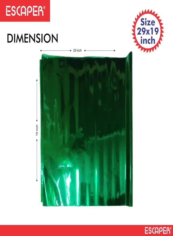 ESCAPER أوراق الجيلاتين الشفافة من السيلوفان من إسكابر (19 × 29 بوصة) - أوراق جيلاتين شفافة لتعبئة سلال الطعام، والأعمال الحرفية، والتغليف اليدوي، وسلال الهدايا، والتغليف الزخرفي (أخضر) - Image 2